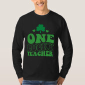 One Lucky Teacher Groovy Retro St Patrick's Day Sh T-shirt (Voorkant)