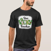One Lucky Teacher Irish Gnome Leopard Patricks Day T-shirt (Voorkant)