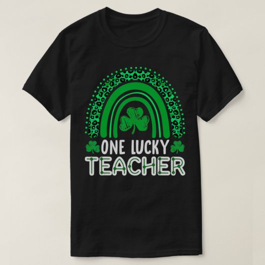 One Lucky Teacher Rainbow St Patrick Day T-shirt (Design voorkant)