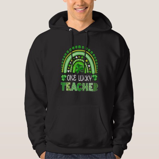 One Lucky Teacher Rainbow St Patricku2019s Day App Hoodie (Voorkant)