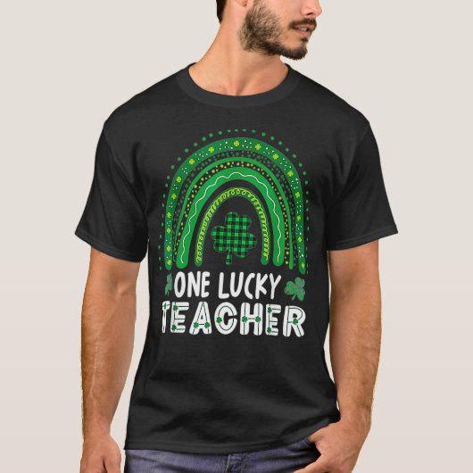 One Lucky Teacher Rainbow St Patricku2019s Day App T-shirt (Voorkant)
