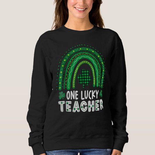 One Lucky Teacher Rainbow St Patricku2019s Day App Trui (Voorkant)