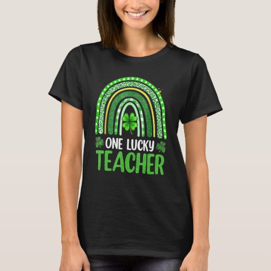 One Lucky Teacher Rainbow St Patricku2019s Day T-shirt (Voorkant)