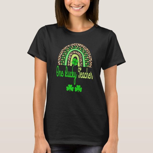 One Lucky Teacher Rainbow St Patricku2019s Day T-shirt (Voorkant)