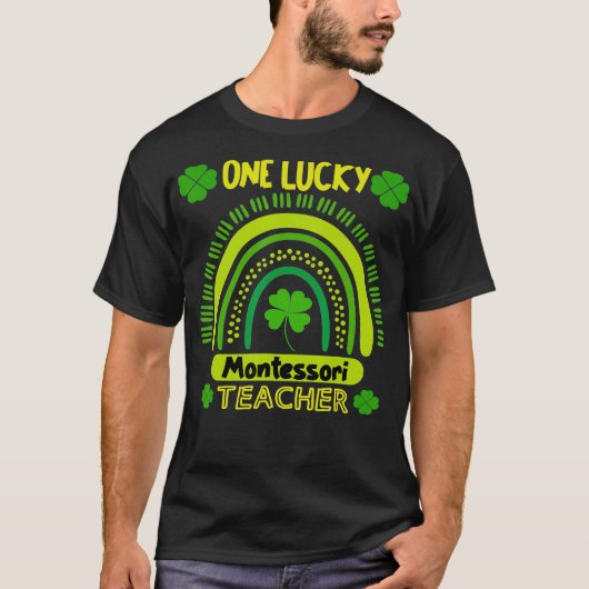 One Lucky Teacher Rainbow St Patricku2019s T-shirt (Voorkant)