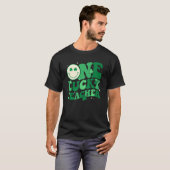 One Lucky Teacher Shamrock Groovy St Patrick's Day T-shirt (Voorkant volledig)