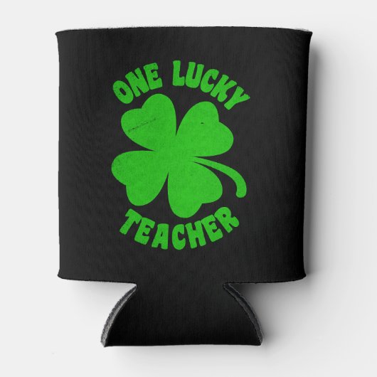One Lucky Teacher St Patrick s Day Blikjeskoeler (Voorkant)