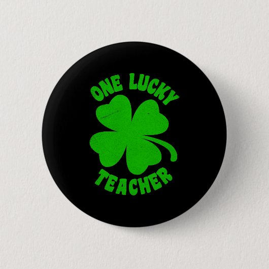 One Lucky Teacher St Patrick s Day Ronde Button 5,7 Cm (Voorkant)