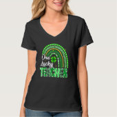 One Lucky Teacher St Patrick's Day Rainbow Leopard T-shirt (Voorkant)