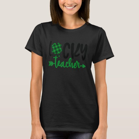 One Lucky Teacher St Patricks Day Shamrock Teacher T-shirt (Voorkant)