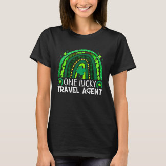 One Lucky Travel Agent Rainbow St Patrick's Day Qu T-shirt