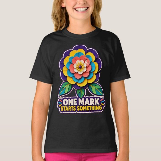 One Mark Creative Learning Papieren Bloem T-shirt (Voorkant)