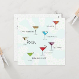One Martini, Two Martini Party Invitation Sjabloon Kaart