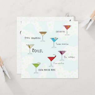 One Martini, Two Martini Party Invitation Sjabloon Kaart