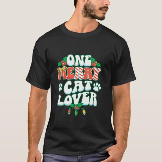 One Merry Cat Lover Kerstvakantie T-shirt (Voorkant)