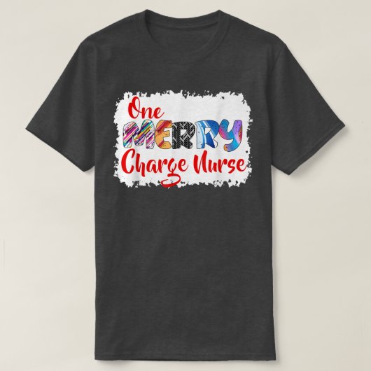 One Merry Charge Nurse Christmas PJ Xmas Matching  T-shirt (Design voorkant)