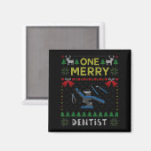 One Merry Dentist Dental Doctor Ugly Christmas Swe Magneet (Voorkant / Achterkant)