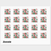 One Merry Nurse Kerstmis Vierkante Sticker (Vel)