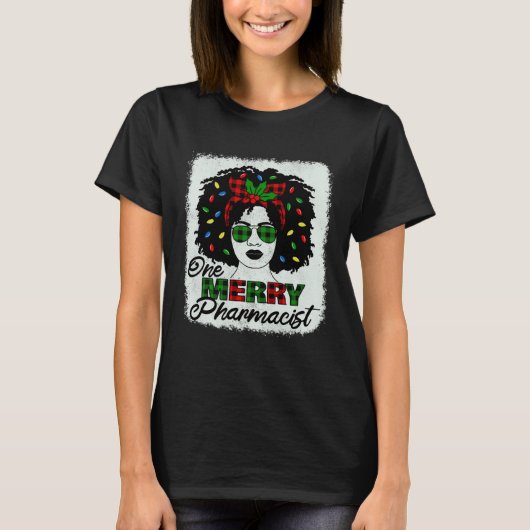One Merry Pharmacist Afro African American Christm T-shirt (Voorkant)