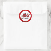One Merry Teacher Kerstmis Sublimation Ronde Sticker (Tas)