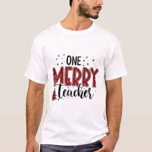 One Merry Teacher Kerstmis Sublimation T-shirt