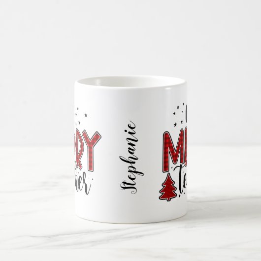 One Merry Teacher Personalized Kerstmis Koffiemok (Center)