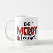 One Merry Teacher Personalized Kerstmis Koffiemok (Links)