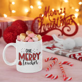 One Merry Teacher Personalized Kerstmis Koffiemok