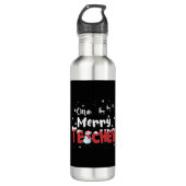 One Merry Teacher Snowman die Kerstmis leert Waterfles (Voorkant)