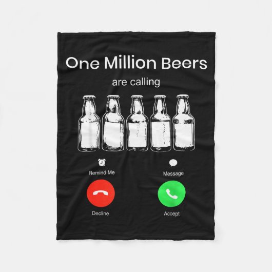 One Minllion Beers Are Calling Phone Screen Beer D Fleece Deken (Voorkant)