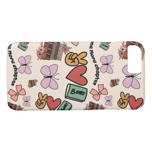 One More Chapter Book Lover Pattern Phone Case (Achterkant (Horizontaal))