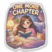 One More Chapter Reading Custom-Cut Vinyl Sticker (Voorkant)