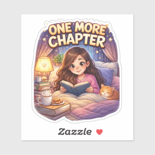 One More Chapter Reading Custom-Cut Vinyl Sticker (Vel)