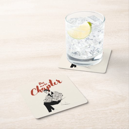 One More Chapter Red Script l Book Lovers & Reader Kartonnen Onderzetters (Insitu)