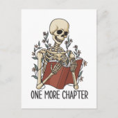 "One More Chapter" Skeleton Leesboek Briefkaart (Voorkant)