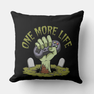 One More Life Gamer Pillow - Grappig Zombie Gaming Kussen