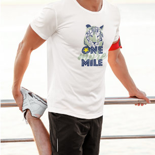 One More Mile Motivatie Blue Tiger Mannen T-shirt