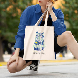 One More Mile Motivational Blue Tiger Tote Bag