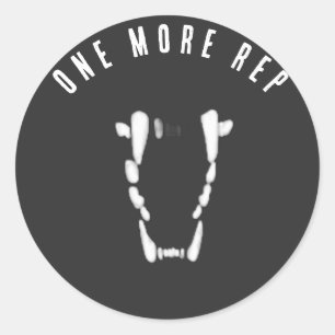 One More Rep Classic Jaws T-shirt Ronde Sticker