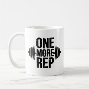 One More Rep Hardcore Gym Motivatie Typografie Koffiemok