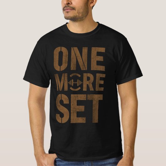 One More Set Gym Motivation Shirt | Workout Discip (Voorkant)