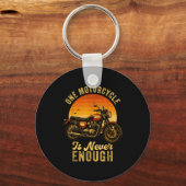 One Motorcycle Is Never Enough Retro Funny Biker  Sleutelhanger (Voorkant)