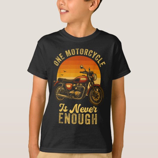 One Motorcycle Is Never Enough Retro Funny Biker  T-shirt (Voorkant)