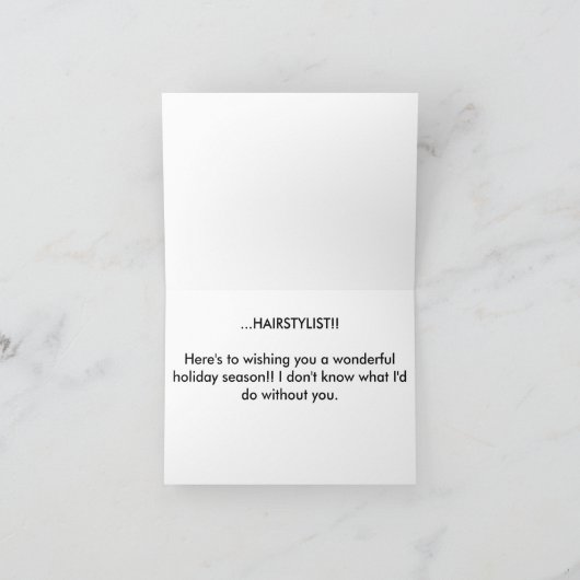 One-n-only kapper vakantie Kaart (Binnen)