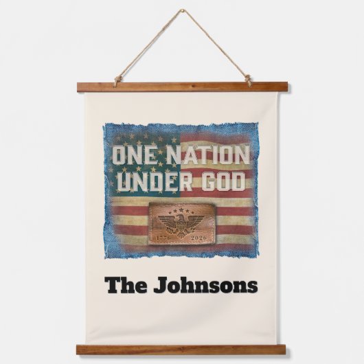 One Nation - Personalized Hanging Wall Tapestry Hangend Wandkleed (Voorkant)