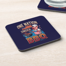 One Nation Under BBQ – Vintage Chef Grillmaster Bier Onderzetter