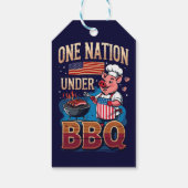 One Nation Under BBQ – Vintage Chef Grillmaster Cadeaulabel (Achterkant)