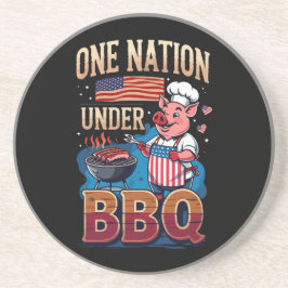 One Nation Under BBQ – Vintage Chef Grillmaster Zandsteen Onderzetter