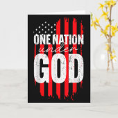 One Nation Under God American Flag Christian Jesus Kaart (Gele Bloem)