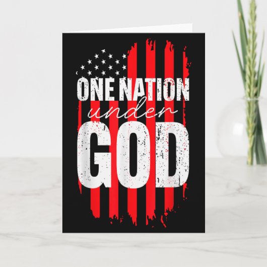 One Nation Under God Amerikaanse Vlag Christelijke Kaart (Voorkant)
